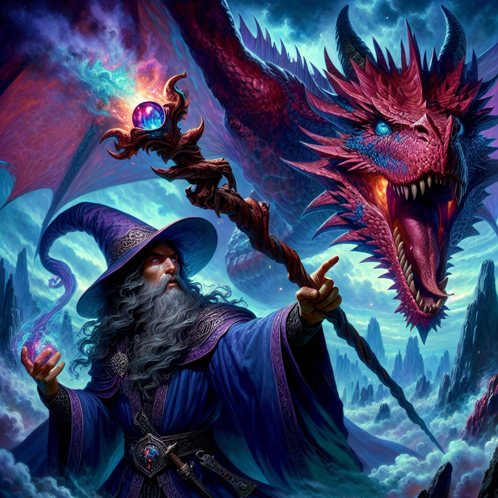 NC World fantasy voxel game with wizard and dragon